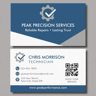 QR-Code Auto-Mechaniker-Service Reparatur Proficie Visitenkarte