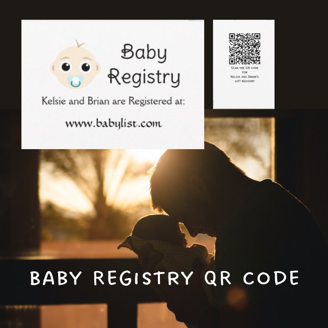 QR Code Baby Registry Baby Showcard Einladung (Baby Registry QR Code Baby Shower Enclosure Cards)