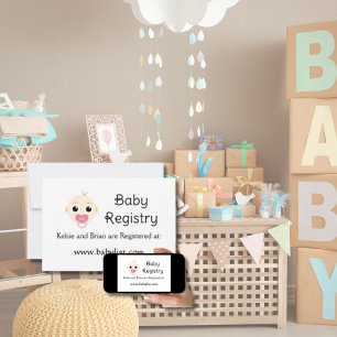 QR Code Baby Registry Girl Showkarte Einladung