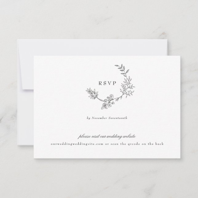 QR CODE BACK Hochzeit RSVP Karte (Vorderseite)