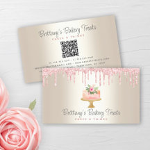 QR Code Bäckerei Rosa Pink Cake Glitzer Tropfen Go