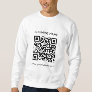 QR Code Barcode Mens Modernes, elegantes Weiß Sweatshirt