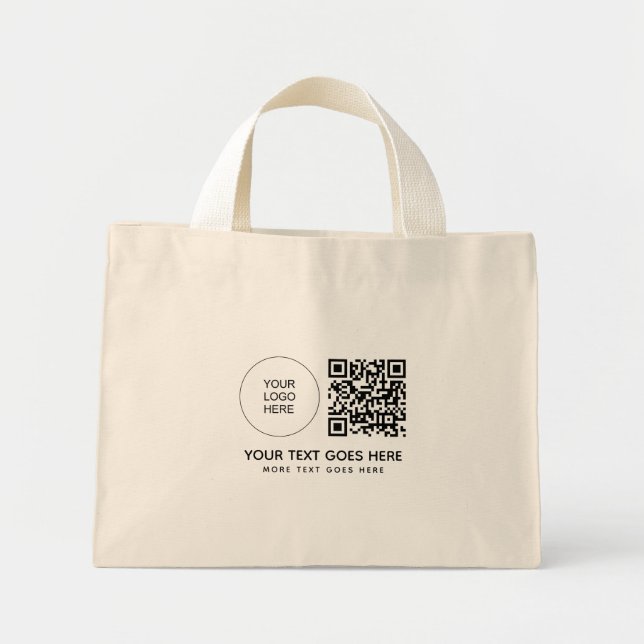 QR-Code-Barcode-Werbung für Unternehmen Mini Stoffbeutel (Vorne)