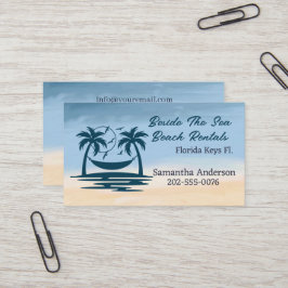 QR Code Beach Palm Tree Visitenkarte