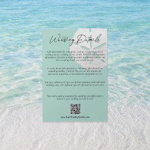 QR Code Beach Sea Glass Sand Dollar Hochzeit Detai Begleitkarte