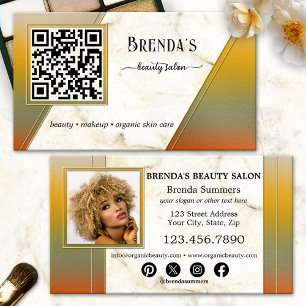 QR Code Beauty Salon Social Media Foto Visitenkarte