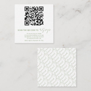 QR-Code bei grün, weiß kalligrafisches UAWG Foto Begleitkarte