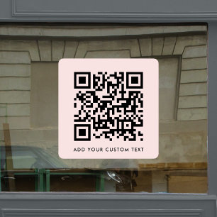 QR-Code Benutzerdefiniert scannen: Blush Pink Fe Fensteraufkleber