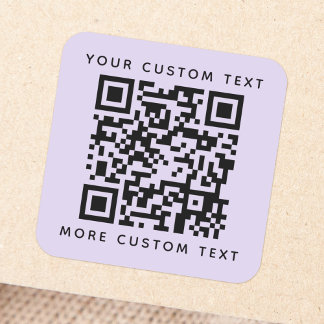 QR-Code benutzerdefinierte Text oben in der untere Quadratischer Aufkleber