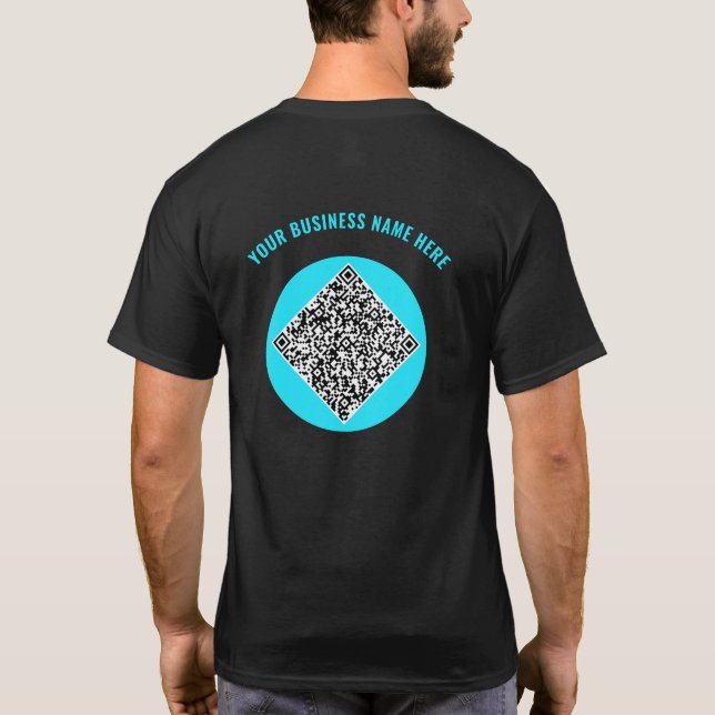 QR Code Benutzerdefinierter Text Business T - Shir T-Shirt (Rückseite)