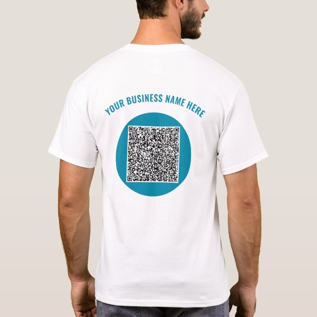QR Code Benutzerdefinierter Text Business T - Shir T-Shirt (Rückseite)