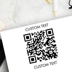 QR-Code Benutzerdefinierter Text Minimalistisch Ei Permastempel