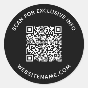 QR-Code Benutzerdefinierter Text schwarz Runder Aufkleber