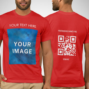 QR Code Benutzerdefinierter Text und Bildwerbung T-Shirt