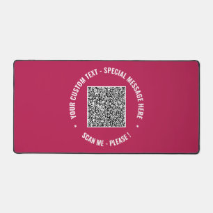 QR Code Benutzerdefinierter Text und Farbbeschrift Schreibtischunterlage