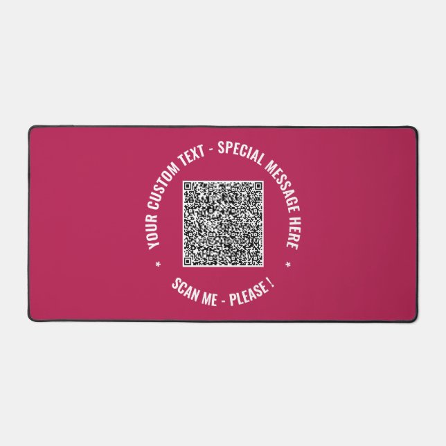 QR Code Benutzerdefinierter Text und Farbbeschrift Schreibtischunterlage (Vorderseite)