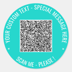 QR-Code benutzerdefinierter Text und Farbsticker V Runder Aufkleber