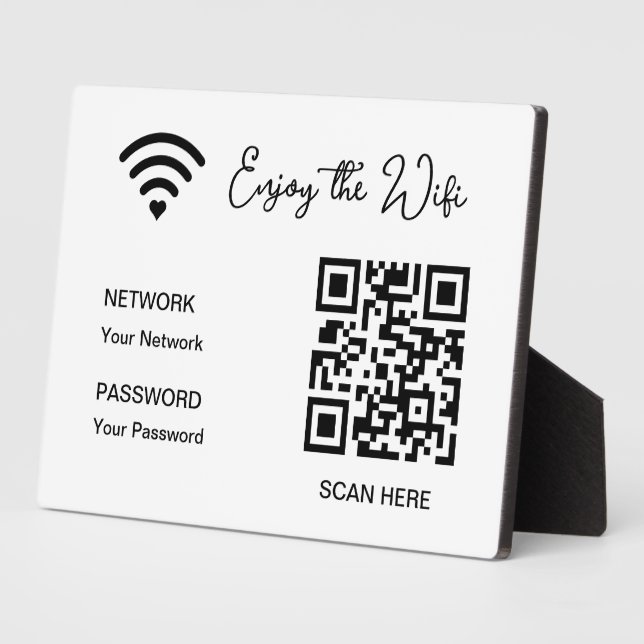 QR-Code benutzerdefinierter Text WLAN-Passwort Tis Fotoplatte (Seite)