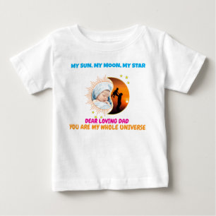 QR-Code benutzerdefiniertes Foto Vatertag Kinder T Baby T-shirt