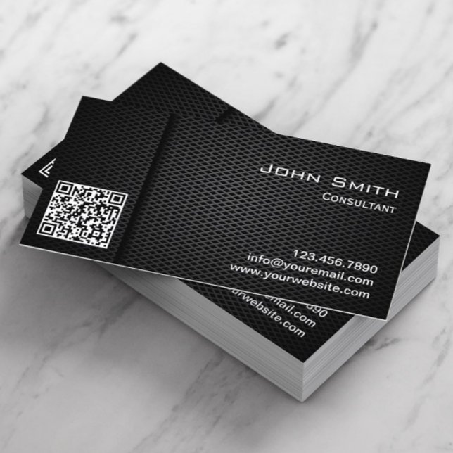 QR Code Beruflich Dark Metal Consultant Visitenkarte (Von Creator hochgeladen)