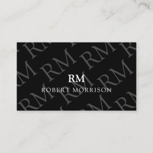 QR-Code Beruflich Maskuline Minimalistisch Monogra Visitenkarte