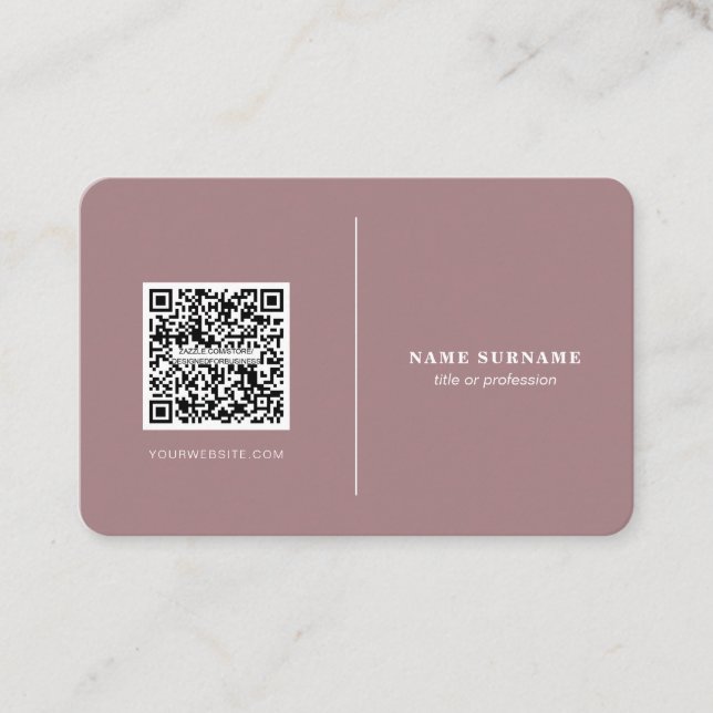 QR-Code beruflich minimalistischer Social Media Cl Visitenkarte (Vorderseite)