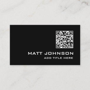 QR-Code Beruflich moderne Black Business Card Visitenkarte