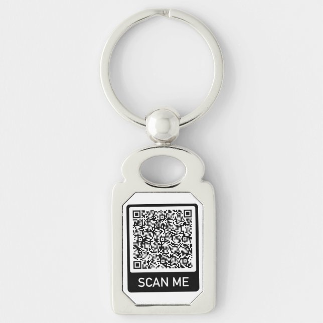 QR-Code - Berufliche Personalisierte Moderne scann Schlüsselanhänger (Vorderseite)