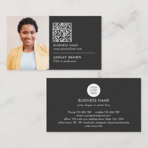 QR-Code beruflicher einfacher Logoverteiler Foto-B Visitenkarte
