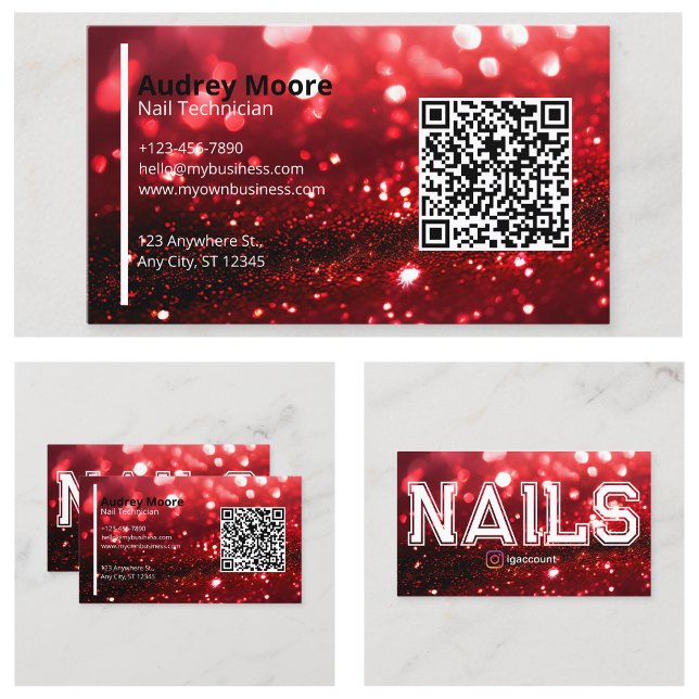 QR-Code Beruflicher Nageltechniker Visitenkarte (QR Code Professional Nail Technician Business Card
)