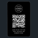 QR-Code | Berufliches Black Business-Logo Magnet<br><div class="desc">Ein einfaches,  benutzerdefiniertes Modell für den schwarzen QR-Code-Flex-Magneten in modernem minimalistischem Stil,  das leicht mit Ihrem Firmenlogo,  QR-Code und eigenem Text aktualisiert werden kann...  #QRcode #logo #magnet #business.</div>