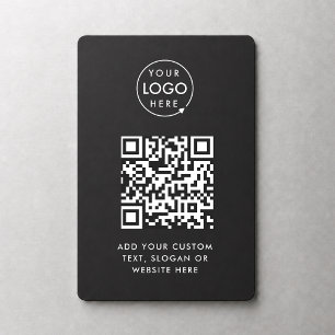 QR-Code   Berufliches Black Business-Logo Magnet