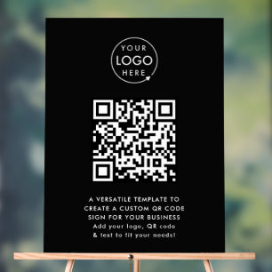 QR-Code   Berufliches, einfaches, schwarzes Firmen Acrylschild