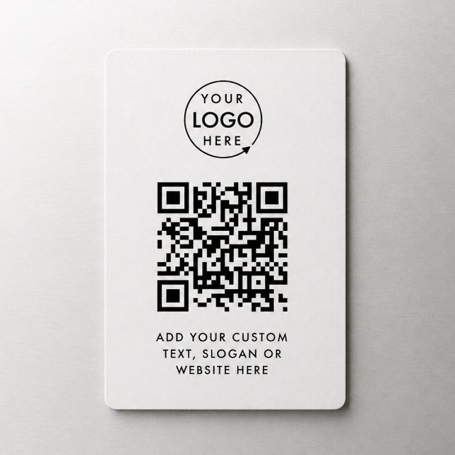 QR-Code | Berufliches, einfaches, weißes Firmenlog Magnet (Von Creator hochgeladen)