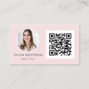 QR-Code Berufliches Foto Rosa Rose Gold Bu Visitenkarte