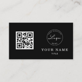 QR-Code Berufliches Schwarz-Klassisches Logo Visitenkarte