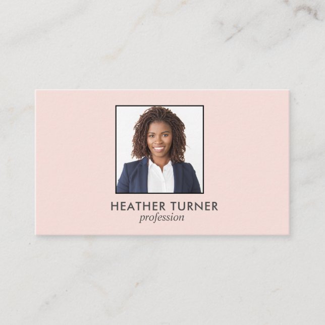 QR CODE Berufliches SQUARE Headshot Foto Pink Visitenkarte (Vorderseite)