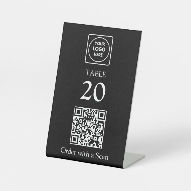QR-Code | Bestellung der Tischnummer im Restaurant Sockelschild (Vorderseite)