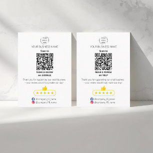 QR-Code Bewertung für kleine Unternehmen GOOGLE un Visitenkarte