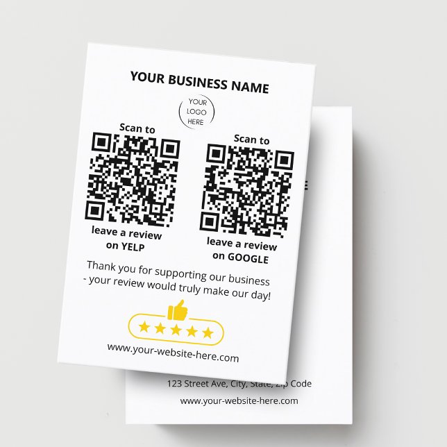 QR-Code Bewertung von Kleinunternehmen GOOGLE und  Visitenkarte (Von Creator hochgeladen)