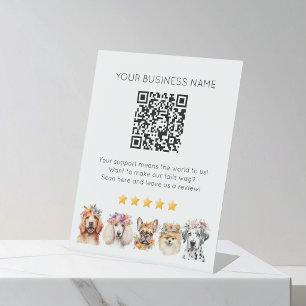 QR-Code Bewertung von Kleinunternehmen YELP Sockelschild
