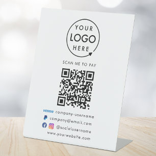 QR Code Bezahlung Venmo Paypal Payment Business Sockelschild