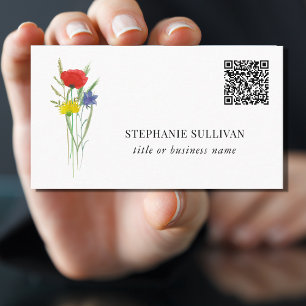 QR-Code Bezeichnung Wildblume von Unternehmensname Visitenkarte