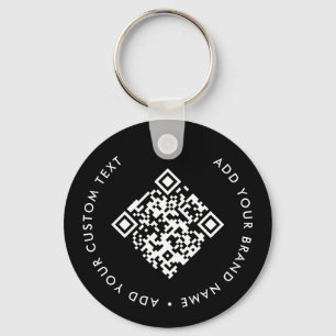 QR Code Black Business Logo Schlüsselanhänger für 