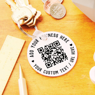 QR-Code   Black Business Modern Budget Round Schlüsselanhänger