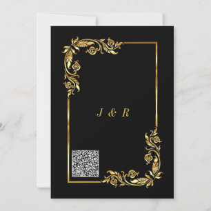QR Code Black Gold Hochzeitsvorlage