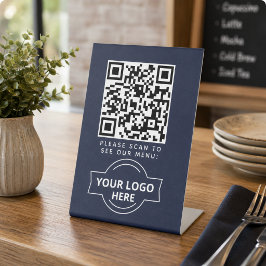 QR Code Black Menu Logo Unberührbare Moderne Café Sockelschild