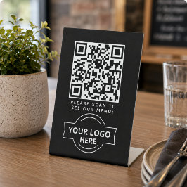 QR Code Black Menu Logo Unberührbare Moderne Café Sockelschild