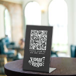 QR Code Black Menu Logo Unberührbare Moderne Café Sockelschild<br><div class="desc">QR Code Black Menu Logo berührungslos Modern Cafe Pedestal Sign. Sie müssen nur Ihre Website-URL ausfüllen und der QR-Code wird automatisch für Sie generiert und auf die angegebene Seite verlinkt. Laden Sie Ihr Logo hoch und Sie sind fertig! Dort haben Sie Ihr individuelles Menü QR Zeichen!</div>