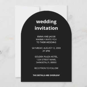 QR Code Black Minimalistisch in einer Hochzeit Einladung